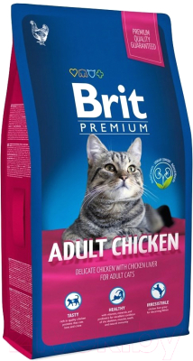 Сухой корм для кошек Brit Premium Cat Adult Chicken / 513093 (8кг)