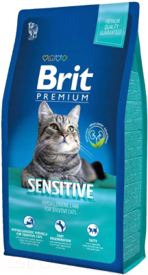 Сухой корм для кошек Brit Premium Cat Sensitive с ягненком / 513215 (8кг)