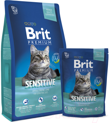 Сухой корм для кошек Brit Premium Cat Sensitive с ягненком / 513208 (1.5кг)