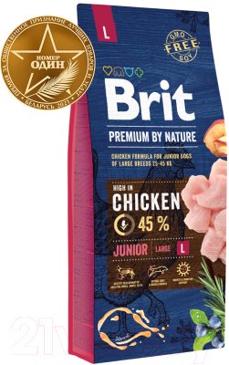 

Корм для собак Brit, Premium by Nature Junior L / 526437