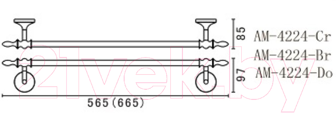 Держатель для полотенца Art&Max Bohemia AM-4224-Br