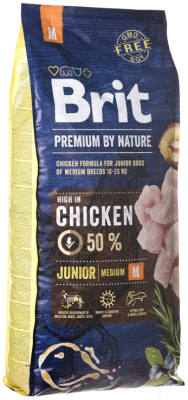 Сухой корм для собак Brit Premium by Nature Junior M / 526338 (15кг)