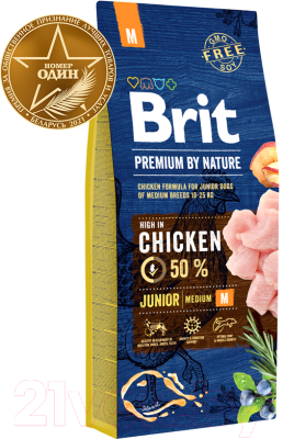 Сухой корм для собак Brit Premium by Nature Junior M / 526338 (15кг)