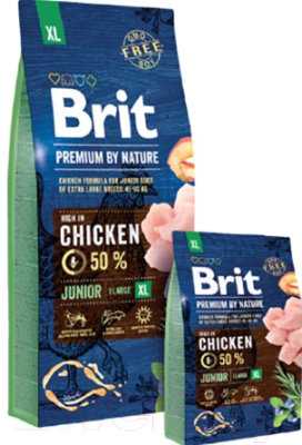 Сухой корм для собак Brit Premium by Nature Junior XL / 526505 (15кг)