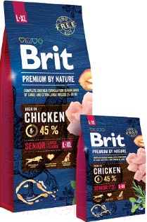 Сухой корм для собак Brit Premium by Nature Senior L/XL / 526482 (15кг)