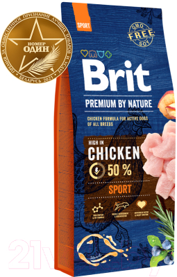 Сухой корм для собак Brit Premium by Nature Sport / 526673 (15кг)