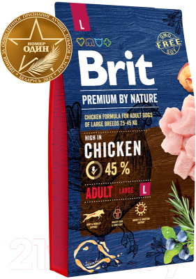 Сухой корм для собак Brit Premium by Nature Adult L / 526444 (3кг)