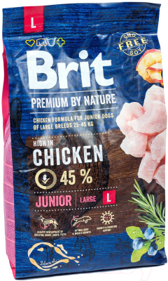 Сухой корм для собак Brit Premium by Nature Junior L / 526420 (3кг)