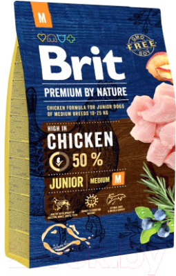 Сухой корм для собак Brit Premium by Nature Junior M / 526321 (3кг)