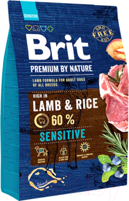 Сухой корм для собак Brit Premium By Nature Sensitive Lamb & Rice / 526628 (3кг)