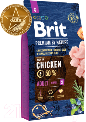 Сухой корм для собак Brit Premium by Nature Adult S / 526307 (8кг)