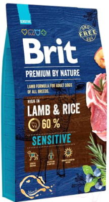 Сухой корм для собак Brit Premium By Nature Sensitive Lamb & Rice / 526635 (8кг)
