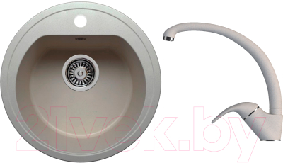 

Мойка кухонная Polygran, F-05 + смеситель Эко Высокий