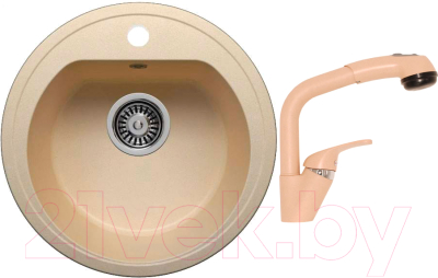 

Мойка кухонная Polygran, F-05 + смеситель Высокая лейка