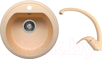 

Мойка кухонная Polygran, F-05 + смеситель Эко Высокий