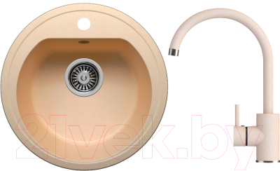 

Мойка кухонная Polygran, F-05 + смеситель Элара