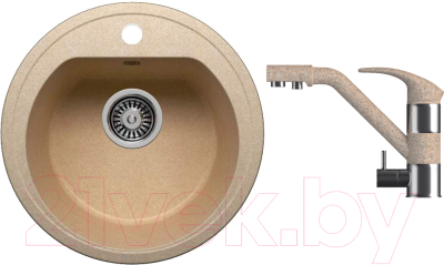

Мойка кухонная Polygran, F-05 + смеситель Дуо