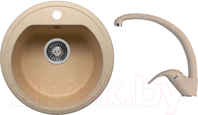 

Мойка кухонная Polygran, F-05 + смеситель Эко Высокий