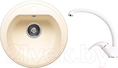 

Мойка кухонная Polygran, F-05 + смеситель Эко Высокий