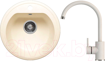 

Мойка кухонная Polygran, F-05 + смеситель Элара