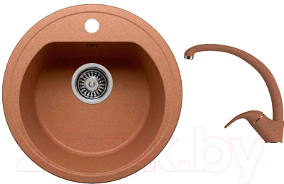 

Мойка кухонная Polygran, F-05 + смеситель Эко Высокий