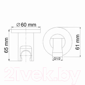 Подключение для душевого шланга Wasserkraft A022