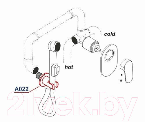 Подключение для душевого шланга Wasserkraft A022