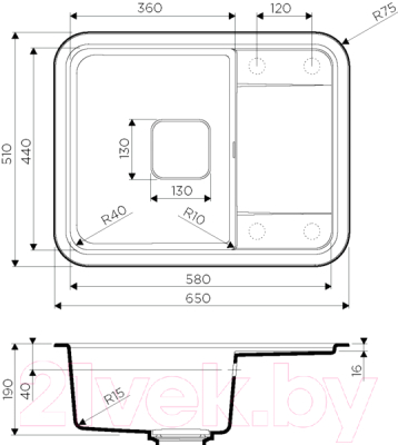 Мойка кухонная Omoikiri Tasogare 65-BL (4993490)