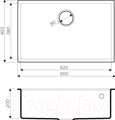 Мойка кухонная Omoikiri Tedori 66-U-EV (4993978)