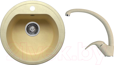 

Мойка кухонная Polygran, F-05 + смеситель Эко Высокий
