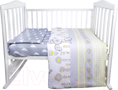 Комплект постельный для малышей Эдельвейс Лето (бязь, желтый)