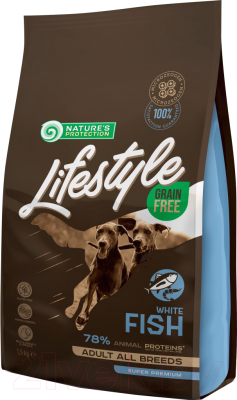 Сухой корм для собак Nature's Protection Lifestyle Grain Free Adult White Fish / NPLS45684 (1.5кг)