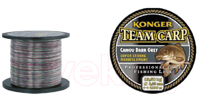Леска монофильная Konger Team Carp Camou Dark Grey 0.40мм 1000м / 236001040