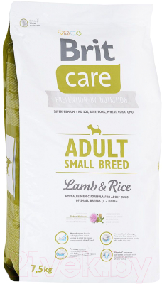 Сухой корм для собак Brit Care Adult Small Breed Lamb & Rice / 132706 (7.5кг)