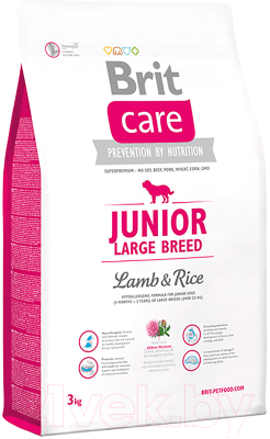 Сухой корм для собак Brit Care Junior Large Breed Lamb & Rice / 132704 (3кг)
