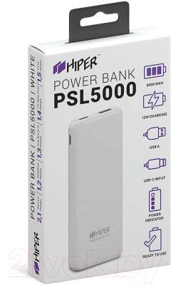 Портативное зарядное устройство HIPER PSL5000 (белый)