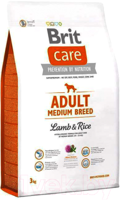 Сухой корм для собак Brit Care Adult Medium Breed Lamb & Rice / 132710 (3кг)