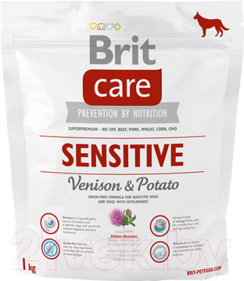 Сухой корм для собак Brit Care Sensitive Venison & Potato / 132747 (1кг)