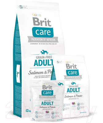Сухой корм для собак Brit Care Grain-Free Adult Salmon & Potato / 132724 (12кг)