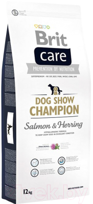 Сухой корм для собак Brit Care Dog Show Champion лосось и сельдь с рисом / 132742 (12кг)