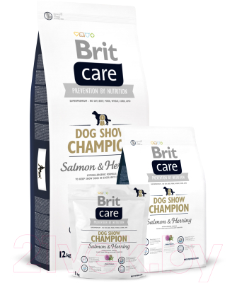Сухой корм для собак Brit Care Dog Show Champion лосось и сельдь с рисом / 132744 (1кг)