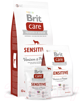 Сухой корм для собак Brit Care Sensitive Venison & Potato / 132747 (1кг)