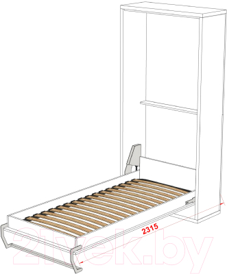 Шкаф-кровать трансформер Макс Стайл Kart 36мм 90x200 (серый пыльный U732 ST9)