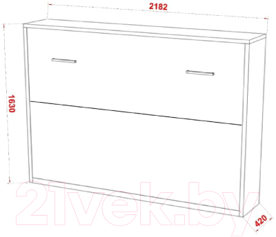 Шкаф-кровать трансформер Макс Стайл Wave 36мм 140x200 (светло-серый U708 ST9)