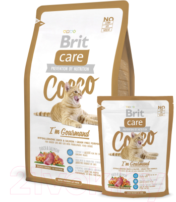 Сухой корм для кошек Brit Care Cat Cocco I'm Gourmand / 132628 (2кг)