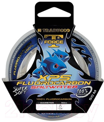 Леска флюорокарбоновая Trabucco T-Force Fluorocarbon Saltwater 0.450мм 50м / 053-38-450