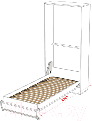 Шкаф-кровать трансформер Макс Стайл Kart 18мм 90x200 (серый пыльный U732 ST9)