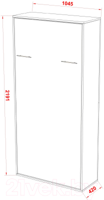 Шкаф-кровать трансформер Макс Стайл Kart 18мм 90x200 (светло-серый U708 ST9)