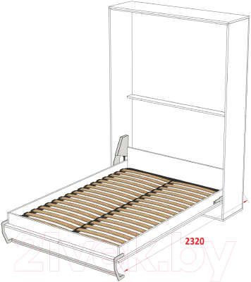 Шкаф-кровать трансформер Макс Стайл Kart 18мм 140x200 (светло-серый U708 ST9)