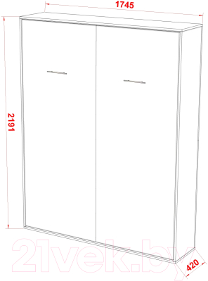 Шкаф-кровать трансформер Макс Стайл Kart 18мм 160x200 (светло-серый U708 ST9)
